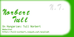 norbert tull business card